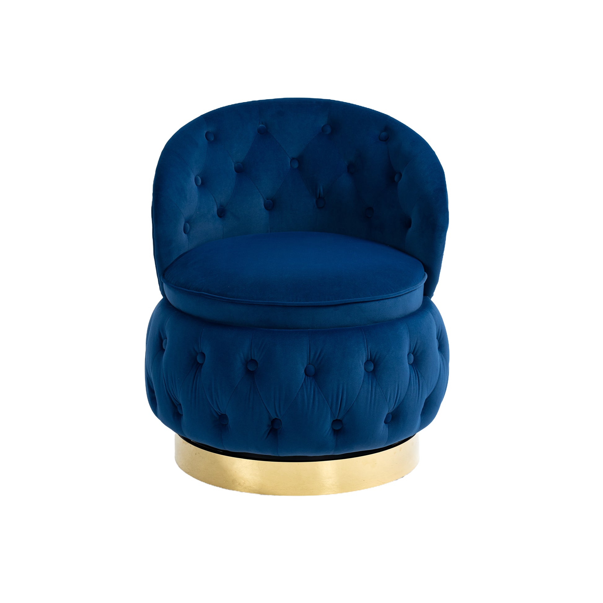 360 Degree Swivel Cuddle Barrel Accent Storage Chairs, Round Armchairs With Wide Upholstered, Fluffy Velvet Fabric Chair For Living Room, Bedroom, Office, Waiting Rooms Navy Primary Living Space Foam Velvet
