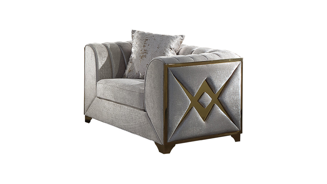 Velencia Modern Style Chair In Cream Cream Primary Living Space Modern Upholstered Wood