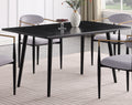 Modern Contemporary 5Pc Dining Set Black Sintered Stone Table And Gray Chairs Fabric Upholstered Stylish Furniture Black Gray Seats 4 Dining Room 60 Inches Contemporary,Modern,Ultra Modern Rectangular Dining Table With Chair Sintered Stone