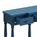 Retro Senior Console Table For Hallway Living Room Bedroom With 4 Front Facing Storage Drawers And 1 Shelf Navy Blue Mdf