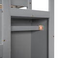 Full Size Loft Bed With Built In Storage Wardrobe And Staircase, Gray Old Sku:Sm000527Aae Box Spring Not Required Full Gray Wood Bedroom Pine
