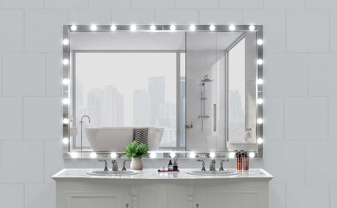 Hollywood Led Full Body Mirror With Lights Extra Large Full Length Vanity Mirror With 3 Color Mode Lights, Vertical Horizontal Hanging Aluminum Mirror For Dressing Rooms, Bedroom Silver, 72X48