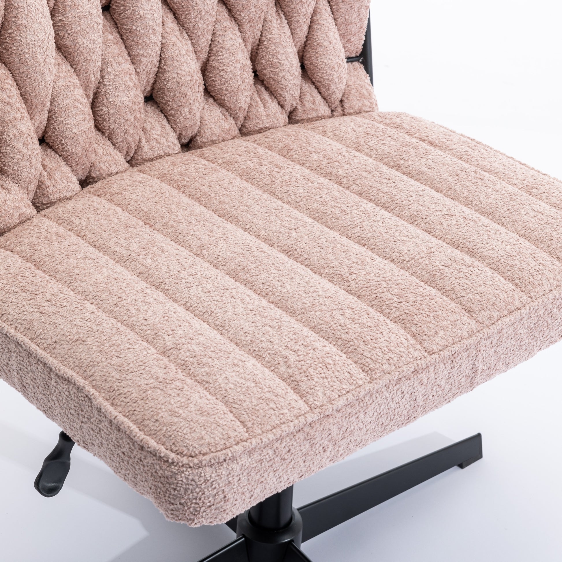 Armless Office Desk Chair No Wheels, Pink Pink Foam Polyester Blend