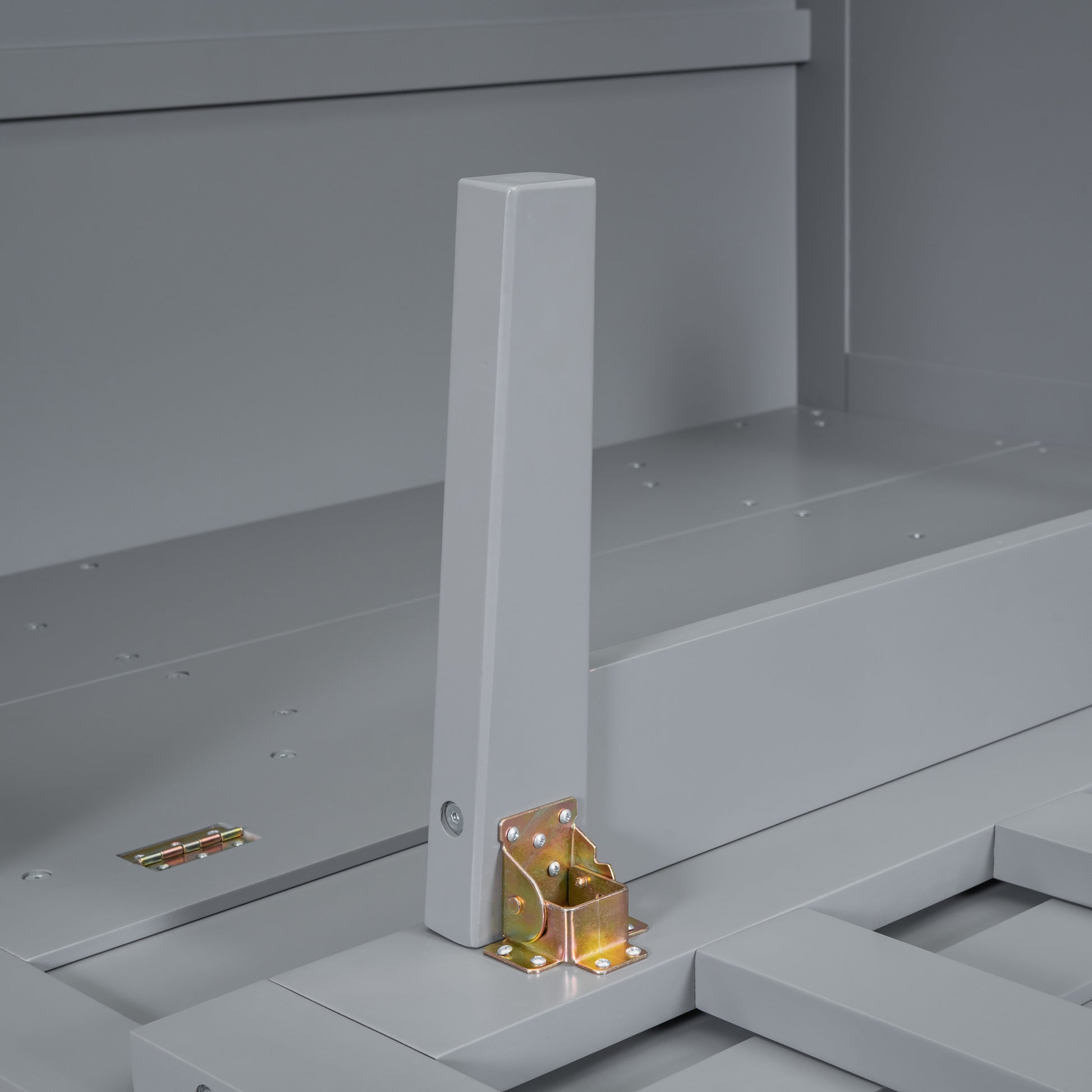 Full Size Murphy Bed With Usb Port And Removable Shelves On Each Side,Gray Gray Solid Wood Mdf