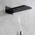 Wall Mounted Waterfall Rain Shower System Matte Black Brass