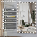 Hollywood Led Full Body Mirror With Lights Extra Large Full Length Vanity Mirror With 3 Color Mode Lights, Vertical Horizontal Hanging Aluminum Mirror For Dressing Rooms, Bedroom Silver, 72X48