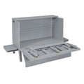 Full Size Murphy Bed With Usb Port And Removable Shelves On Each Side,Gray Gray Solid Wood Mdf