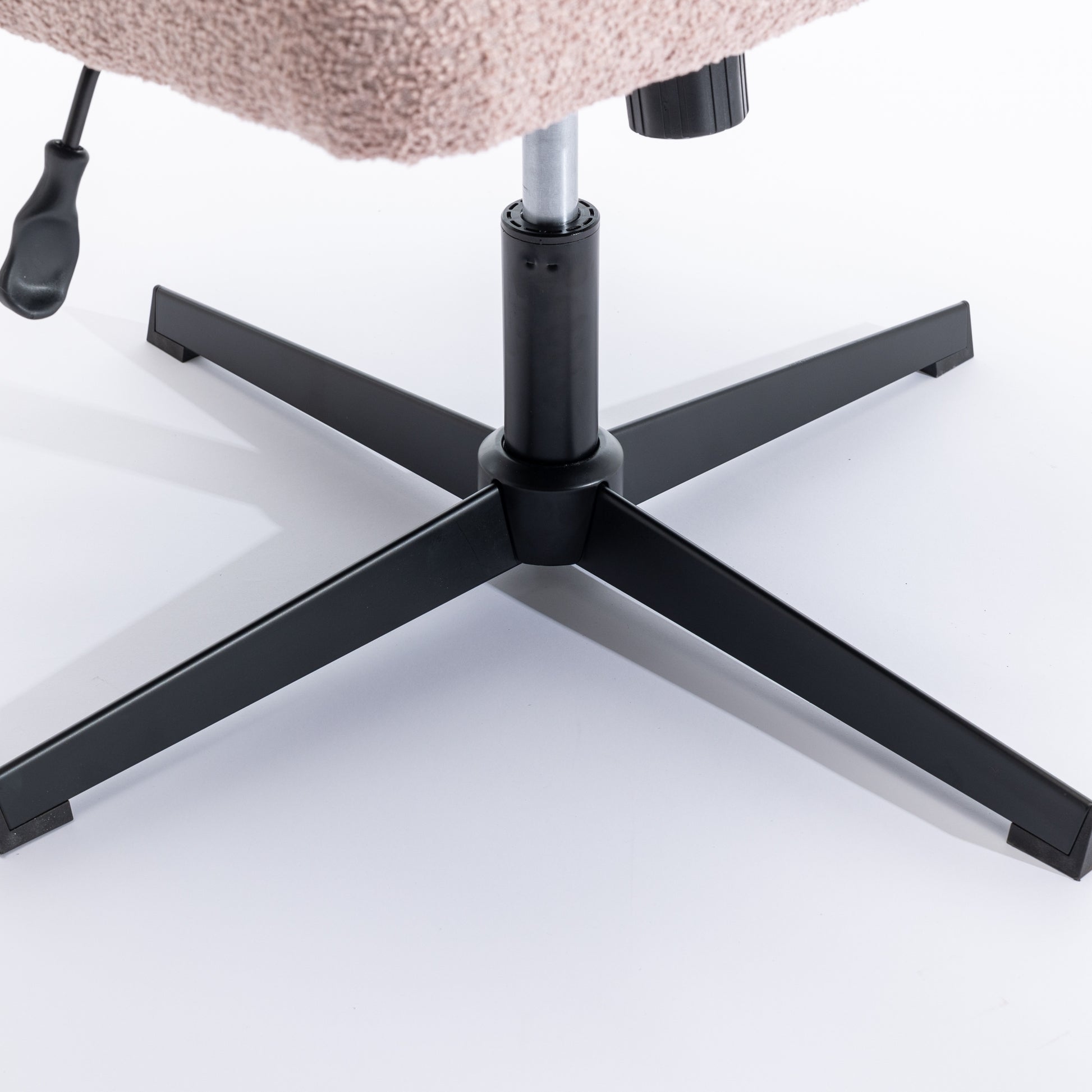 Armless Office Desk Chair No Wheels, Pink Pink Foam Polyester Blend