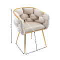 Luxury Modern Simple Leisure Velvet Single Sofa Chair Bedroom Lazy Person Household Dresser Stool Manicure Table Back Chair Beige Beige Velvet
