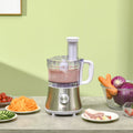 2 In 1 Blender And Food Processor Combo For Chopping, Slicing, Shredding, Mincing And Pureeing For Vegetable, Meat And Nuts, 500W 5 Cup Bowl, 1.5L Blender Jug, 3 Blades And Adjustable Speed White