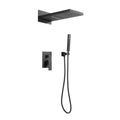 Wall Mounted Waterfall Rain Shower System Matte Black Brass