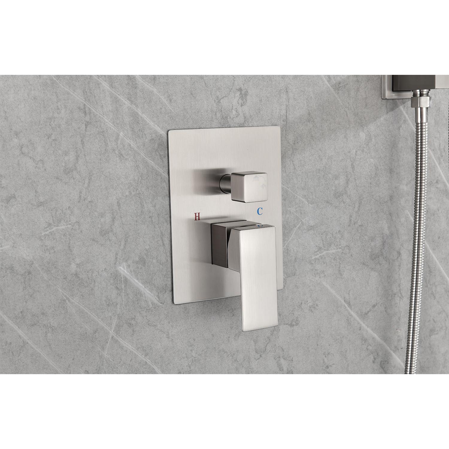 16" Shower Head System Ceiling Mounted Shower One Brushed Nickel Wall Mounted Bathroom Brass