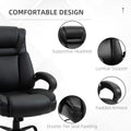 Big And Tall 400Lbs Executive Office Chair With Wide Seat, Computer Desk Chair With High Back Pu Leather Ergonomic Upholstery, Adjustable Height And Swivel Wheels, Black Black Faux Leather
