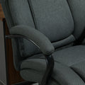 High Back Big And Tall Executive Office Chair 484Lbs With Wide Seat, Computer Desk Chair With Linen Fabric, Adjustable Height, Swivel Wheels, Charcoal Grey Charcoal Grey Polyester