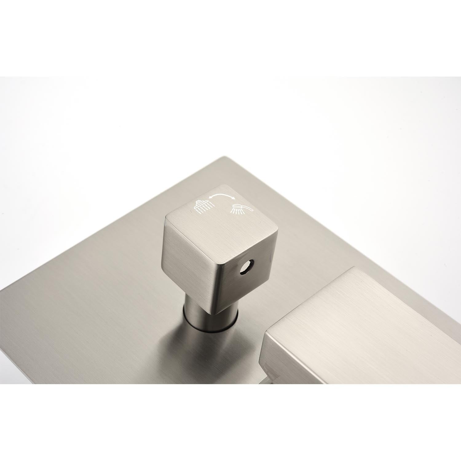16" Shower Head System Ceiling Mounted Shower One Brushed Nickel Wall Mounted Bathroom Brass