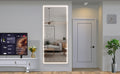 Extra Large Led Bathroom Mirror With 3 Color Aluminum Framed Wall Mirror Full Body Mirror With Lights, Vertical Horizontal Hanging Aluminum Framed Mirror For Bedroom Living Room, Silver, 84X36 Inches Silver Aluminium