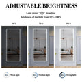 Extra Large Led Bathroom Mirror With 3 Color Aluminum Framed Wall Mirror Full Body Mirror With Lights, Vertical Horizontal Hanging Aluminum Framed Mirror For Bedroom Living Room, Silver, 84X36 Inches Silver Aluminium