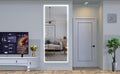 Extra Large Led Bathroom Mirror With 3 Color Aluminum Framed Wall Mirror Full Body Mirror With Lights, Vertical Horizontal Hanging Aluminum Framed Mirror For Bedroom Living Room, Silver, 84X36 Inches Silver Aluminium