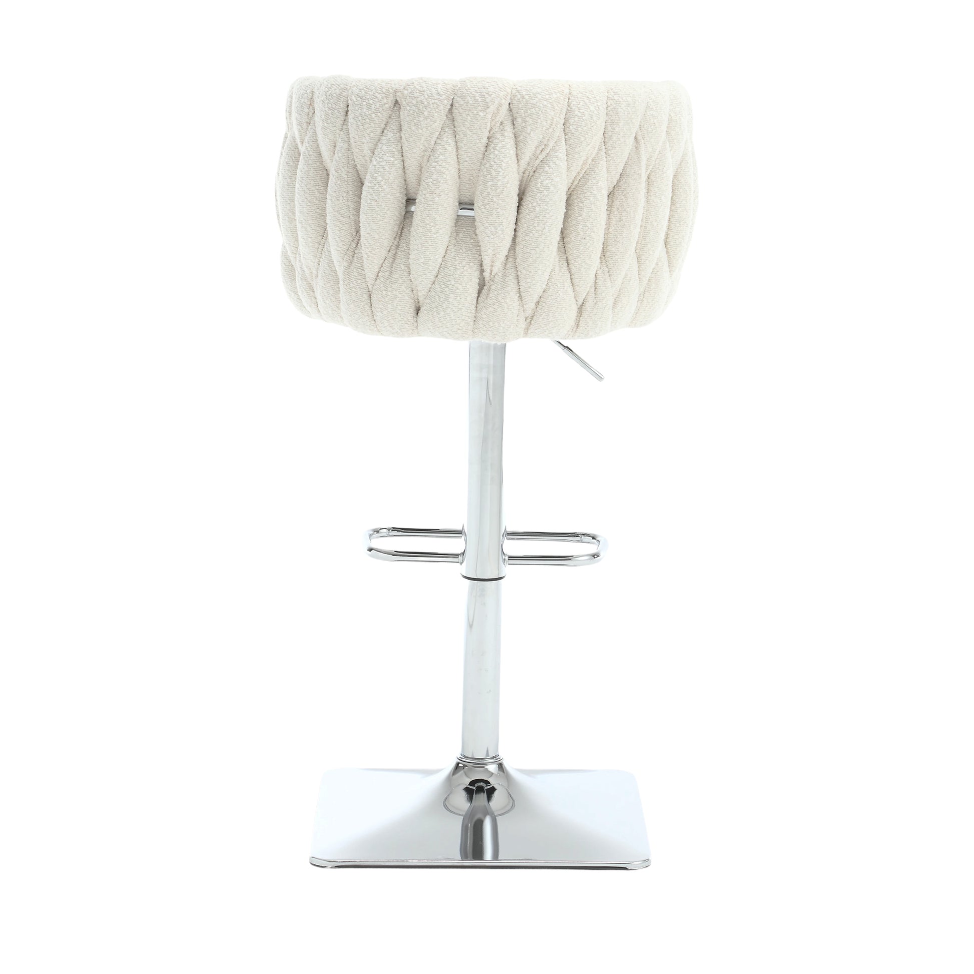 Coolmore Vintage Bar Stools With Back And Footrest Counter Height Dining Chairs 2Pc Set Ivory Boucle