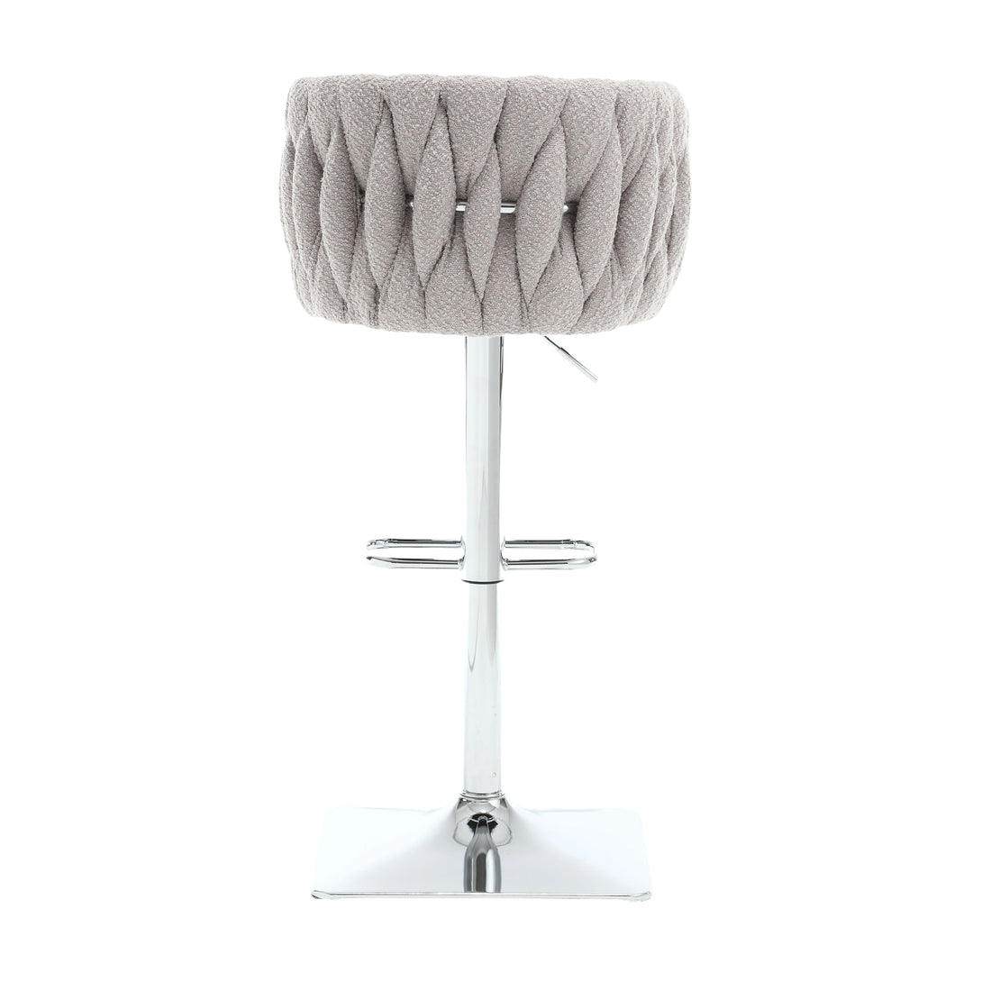 Coolmore Vintage Bar Stools With Back And Footrest Counter Height Dining Chairs 2Pc Set Gray Boucle