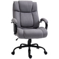 High Back Big And Tall Executive Office Chair 484Lbs With Wide Seat, Computer Desk Chair With Linen Fabric, Adjustable Height, Swivel Wheels, Light Grey Light Grey Polyester