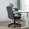 Fabric Office Chair, Computer Desk Chair, Swivel Task Chair With Arms, Adjustable Height, Swivel Wheels, Mid Back, Charcoal Gray Charcoal Grey Linen