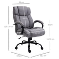 High Back Big And Tall Executive Office Chair 484Lbs With Wide Seat, Computer Desk Chair With Linen Fabric, Adjustable Height, Swivel Wheels, Light Grey Light Grey Polyester