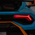 Lamborghini Huracan Sto 24V Kids Electric Ride On Drift Car: Speeds 1.86 5.59 Mph, Ages 3 8, Foam Front Wheels, 360 Spin, Led Lights, Dynamic Music, Early Learning, Usb Port, Drift Feature Blue Polypropylene