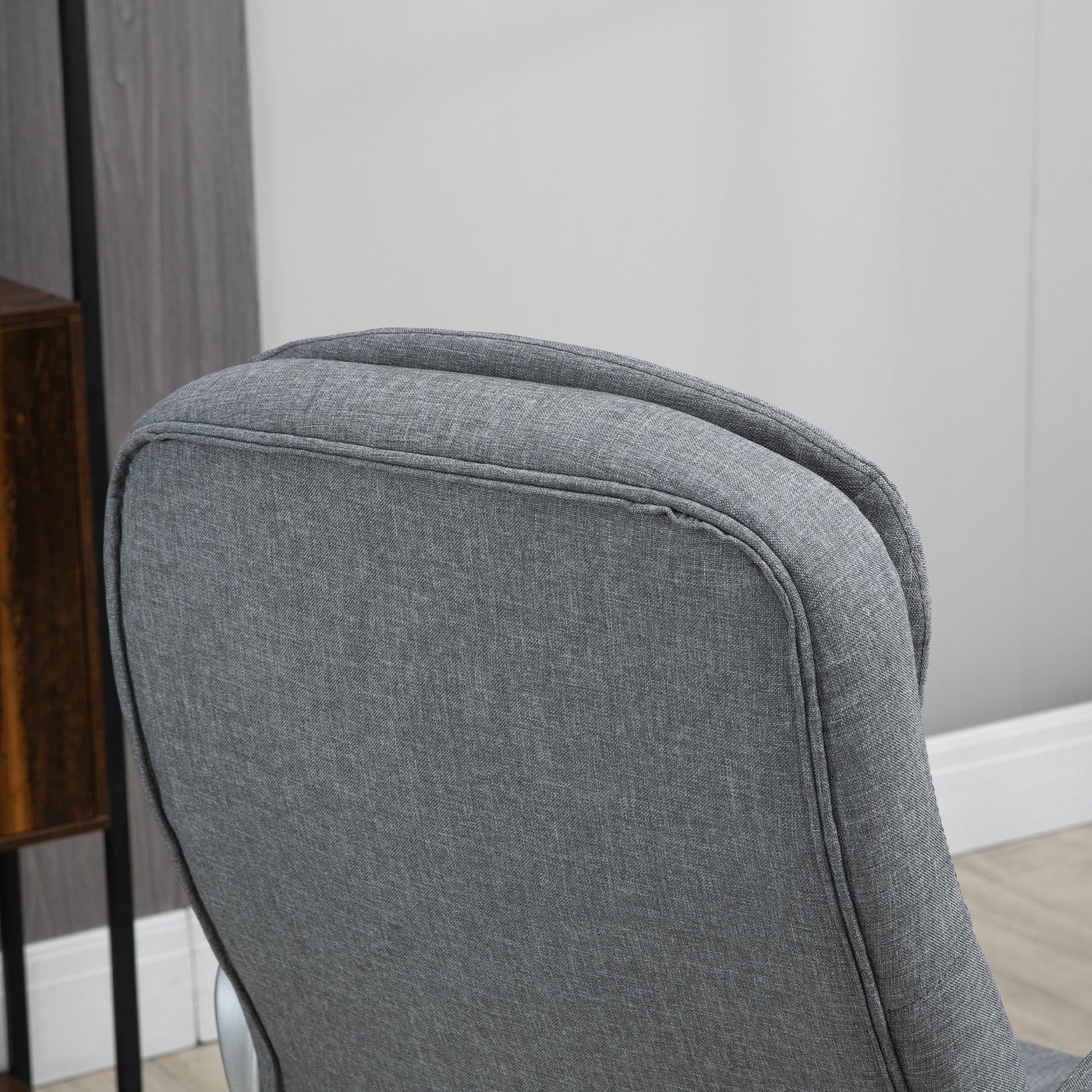 High Back Home Office Chair Executive Computer Chair With Adjustable Height, Upholstered Thick Padding Headrest And Armrest Grey Light Grey Foam