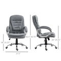 High Back Home Office Chair Executive Computer Chair With Adjustable Height, Upholstered Thick Padding Headrest And Armrest Grey Light Grey Foam