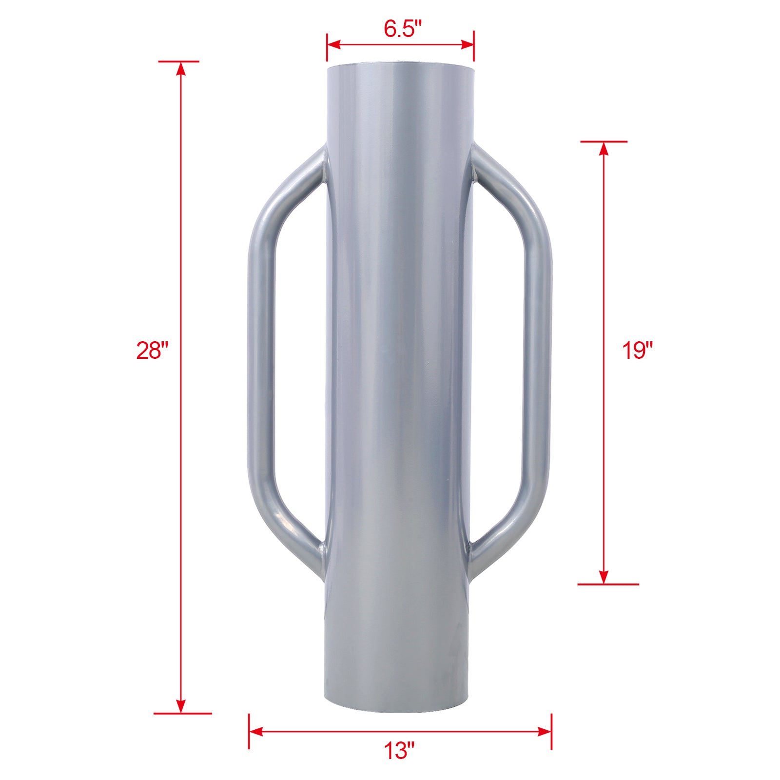 Iron Fence Post Driver, 37Lb Metal Fence Post Driver With Handle, Heavy Duty T Post Pounder Rammer For Installing Fence Post Grey Steel