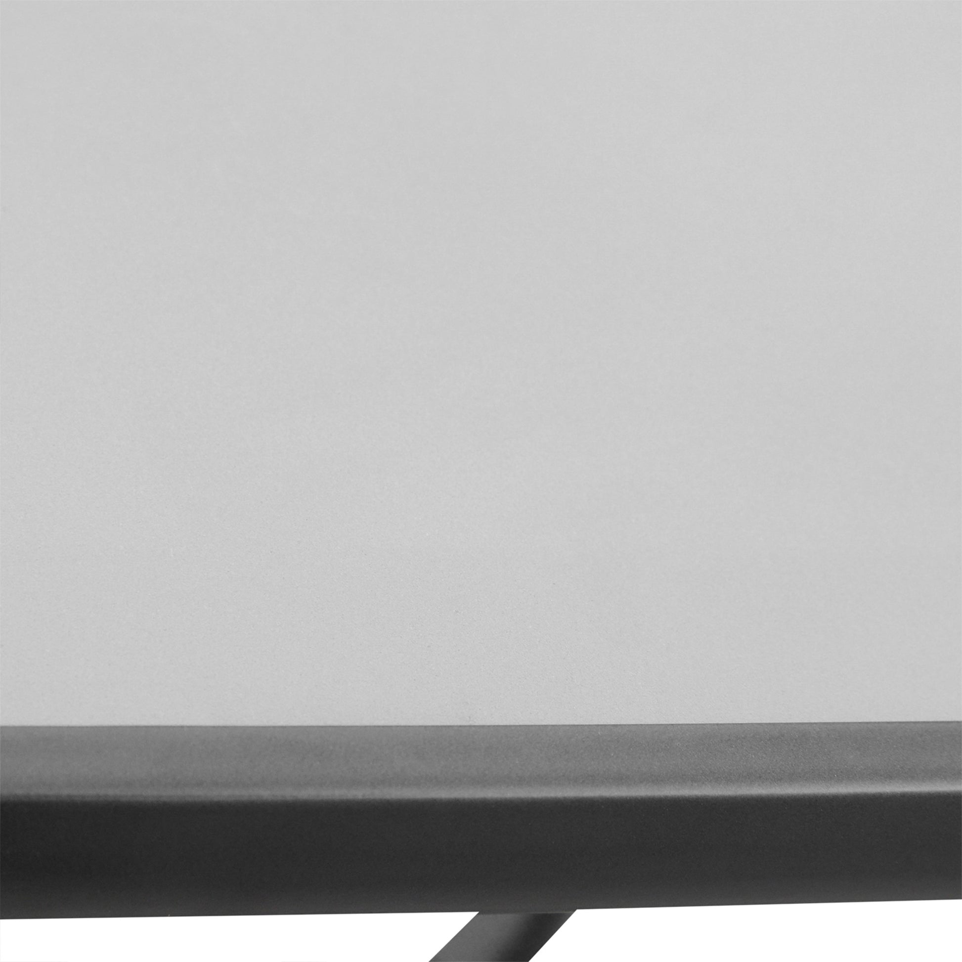 27" Square Bistro Table Garden Dining Table Outdoor Tempered Glass Table Black Steel