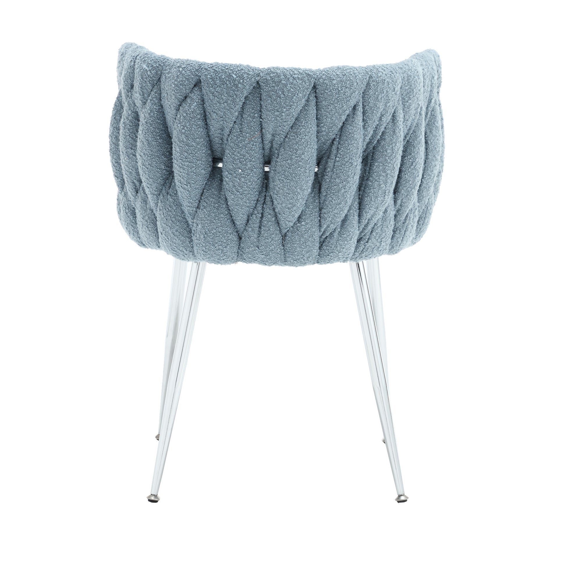 Coolmore Leisure Dining Chairs Accent Chair Velvet Accent Lounge Chair With Metal Feet 2Pc Set Light Blue Boucle