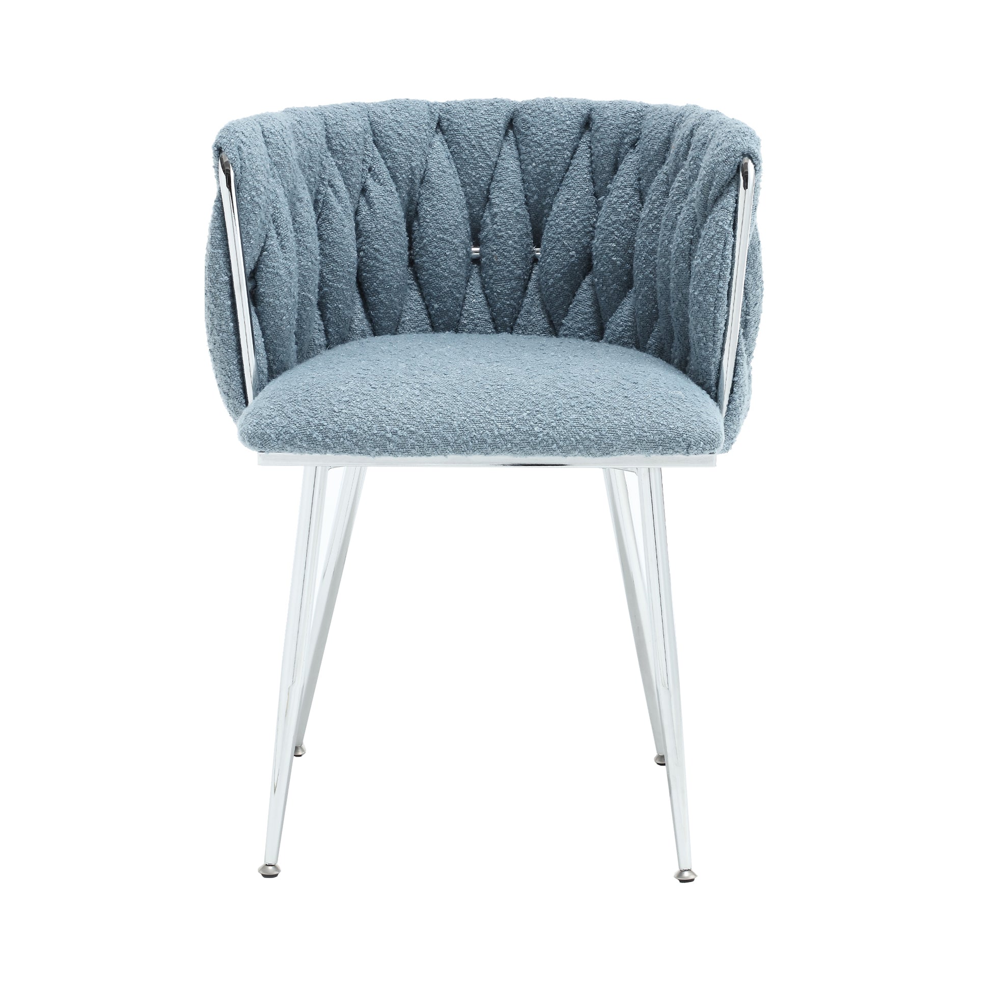 Coolmore Leisure Dining Chairs Accent Chair Velvet Accent Lounge Chair With Metal Feet 2Pc Set Light Blue Boucle