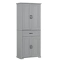 Bathroom Storage Cabinet With Doors And Drawer, Multiple Storage Space, Adjustable Shelf, Grey Grey Mdf