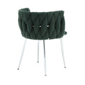 Coolmore Leisure Dining Chairs Accent Chair Velvet Accent Lounge Chair With Metal Feet 2Pc Set Emerald Boucle