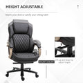 Big And Tall Executive Office Chair With Wide Seat, Computer Desk Chair With High Back Diamond Stitching, Adjustable Height & Swivel Wheels, Brown Brown Pu Leather