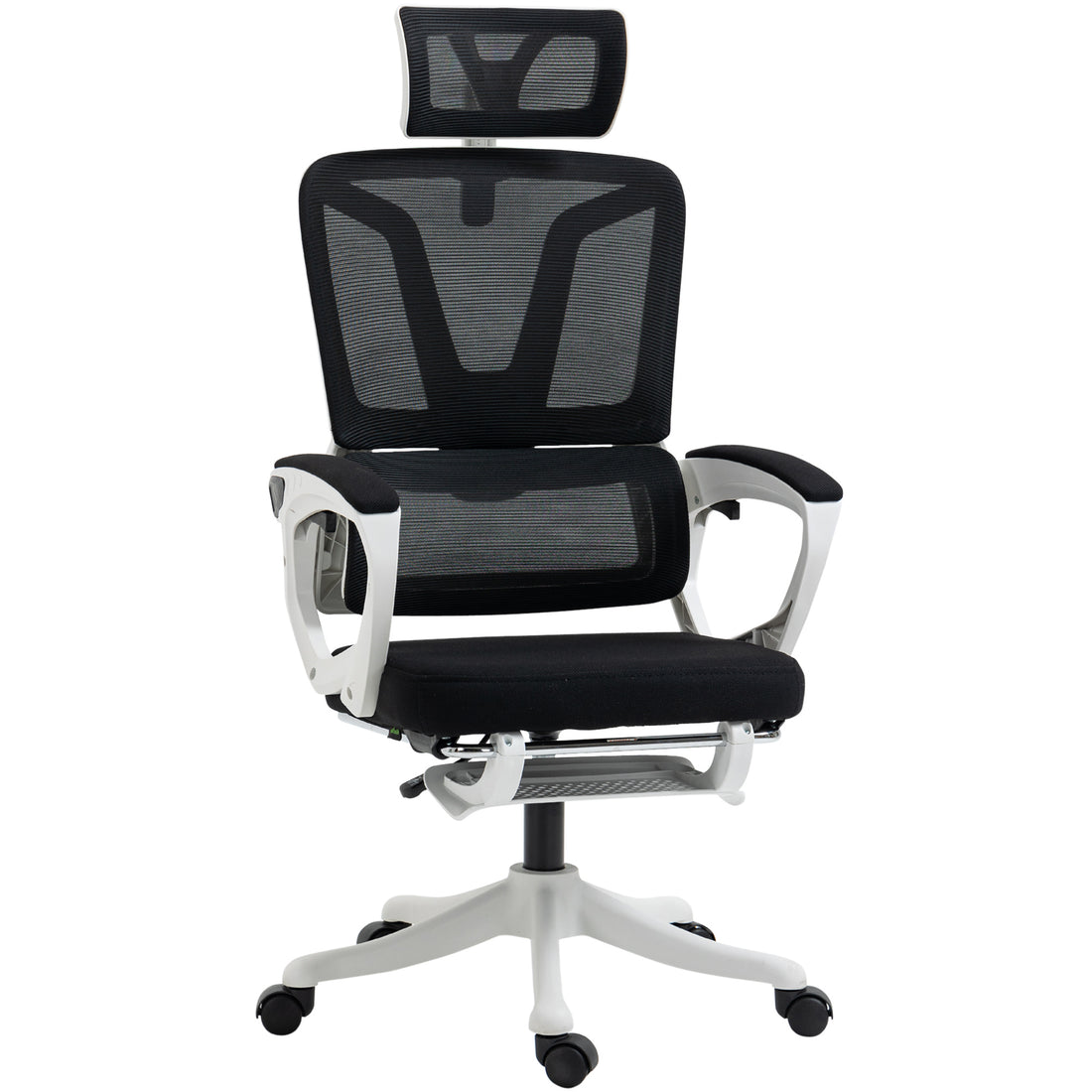High Back Home Office Chair, Fabric Computer Desk Chair With Adjustable Headrest, Lumbar Support, Armrest, Foot Rest, Reclining Back, Black Black Polyester