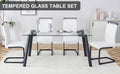 Table And Chair Set, 1 Table And 4 Chairs. Rectangular Glass Dining Table, 0.31