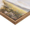 Hand Embellished Framed Canvas Abstract Landscape Wall Art Green Multi Wood