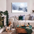 Framed Canvas Wall Art Decor Painting For Chrismas, Winter Pine Forest Chrismas Gift Painting For Chrismas Gift, Decoration For Chrismas Eve Office Living Room, Bedroom Decor Ready To Han Rectangle