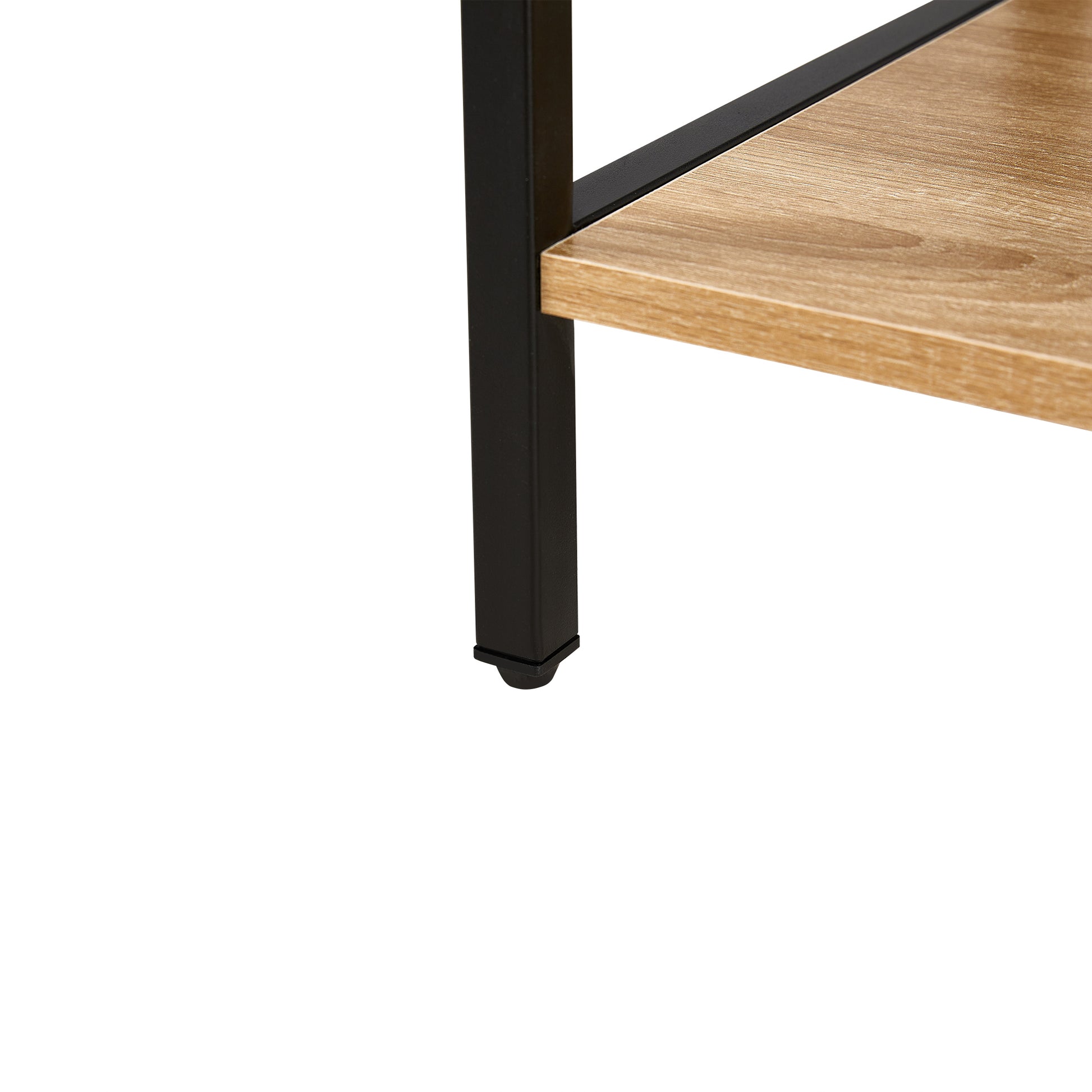 Set Of 2, 15.74" Rattan End Table With Drawer, Modern Nightstand, Metal Legs,Side Table For Living Room, Bedroom,Natural Natural Mdf Metal