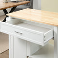 Kitchen Island Cart, Rolling Kitchen Island With Storage, Solid Wood Top, Drawer, For Dining Room, White White Mdf