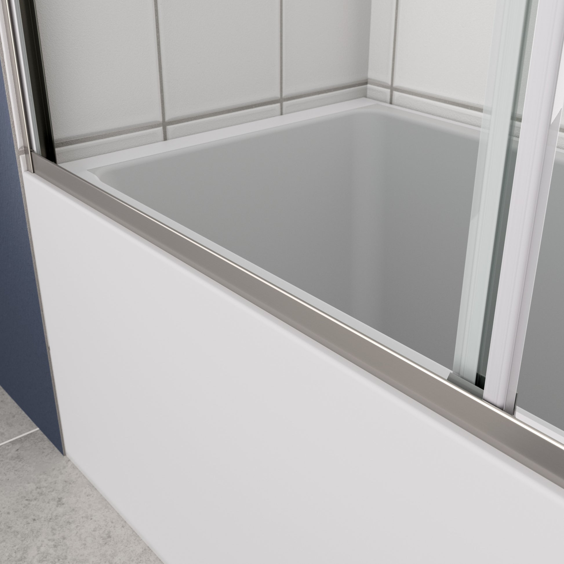 Bathtub Bypass Shower Door, Sliding Door, With 1 4" Tempered Glass And Chrome Finish 6058 Chrome Bathroom Aluminium Alloy