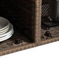 Outdoor Wicker Bar Cart, Patio Wine Serving Cart W Wheelsrolling Rattan Beverage Bar Counter Table W Glass Top For Porch Backyard Garden Poolside Party, Light Brown Light Brown Garden & Outdoor