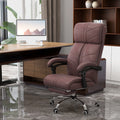 Executive Massage Office Chair With 4 Vibration, Computer Desk Chair, Pu Leather Heated Reclining Chair With Adjustable Height, Swivel Wheels, Brown Brown Pu Leather