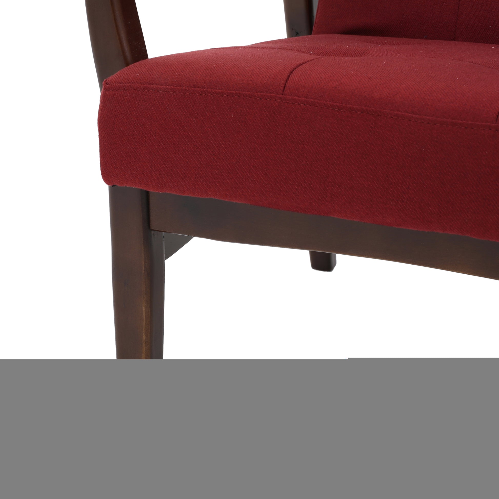 Deep Red Fabric Mid Century Modern Club Chair Red Fabric