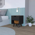 Nightstand Carleen, Bedroom, Black Black Particle Board Engineered Wood