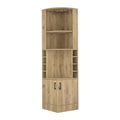 Corner Bar Cabinet Papprika, Living Room, Aged Oak Beige Particle Board Engineered Wood
