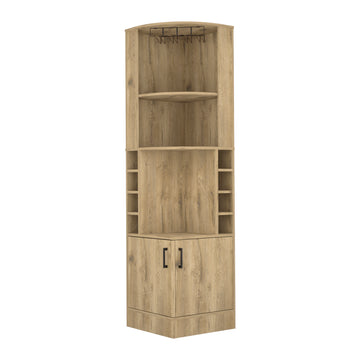 Corner Bar Cabinet Papprika, Living Room, Aged Oak Beige Particle Board Engineered Wood